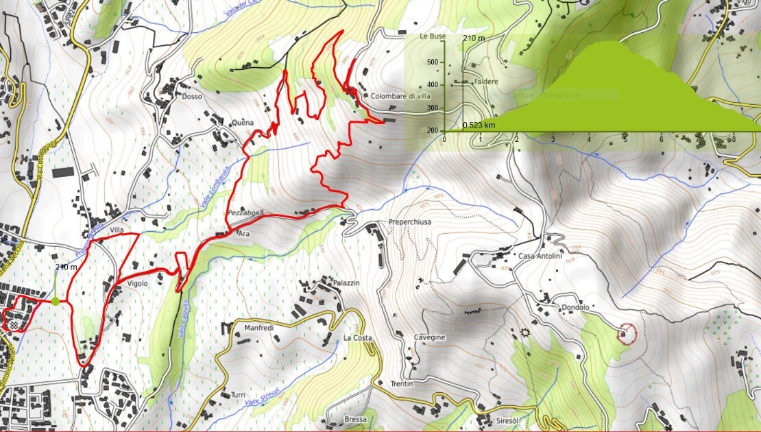 clicca su Mappa del percorso Arena Verde Colombare di Villa