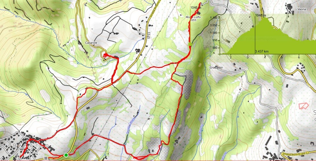 Clicca mappa del percorso e profilo altimetrico