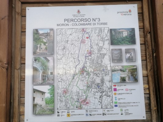 Tabella con Mappa Percorso 3 Sentieri Storici Negrar