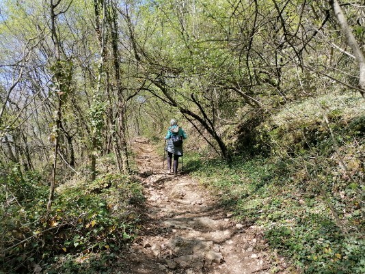 sentiero in salita per Colombare di Villa