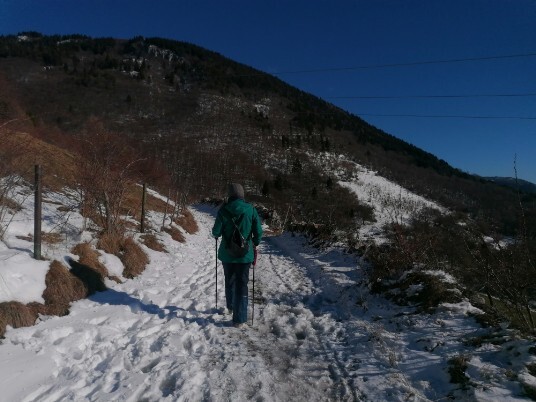 stradina con neve direzione Grola