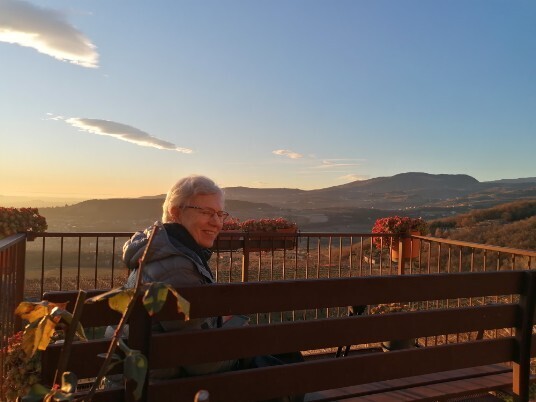 Anne alla panchina di Preperchiusa tramonto