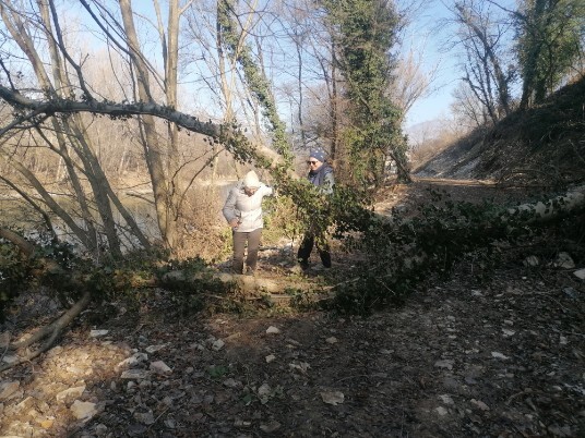 Volargne Ponton tratto in costruzione ciclopedonale adige