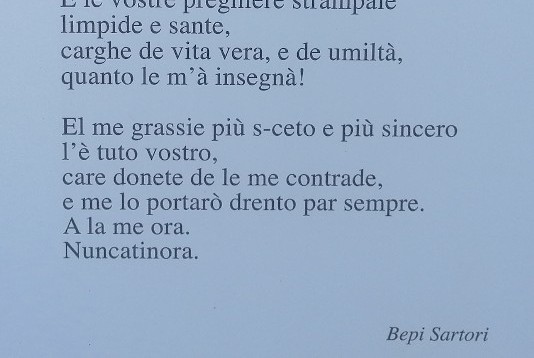 Ciclo/pedonale Bepi Sartori poesia