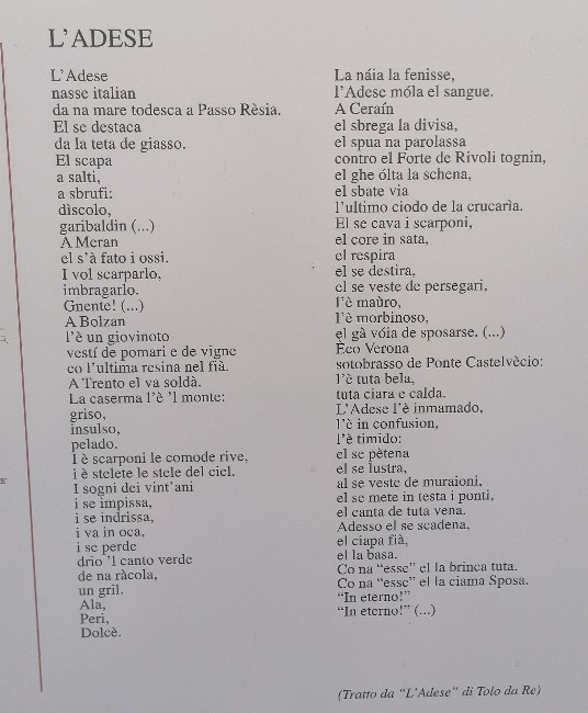 L'adese di Tolo da Re poesia su Adige fiume