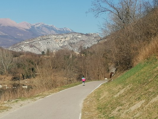 sullo sfondo le creste del Monte Baldo e il Forte San Marco a dx sotto