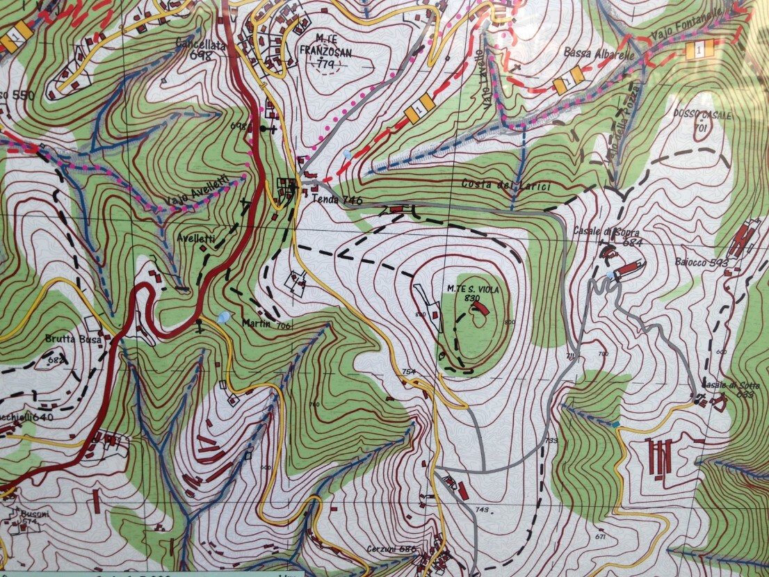 Mappa Monte Santa Viola e forte