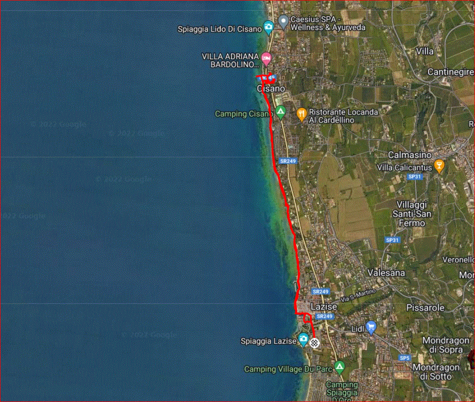 Mappa percorso Lazise Cisano