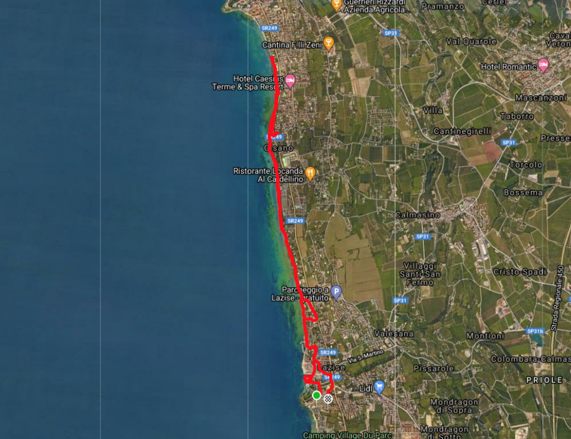 clicca su mappa del percorso  Lazise Cisano Bardolino