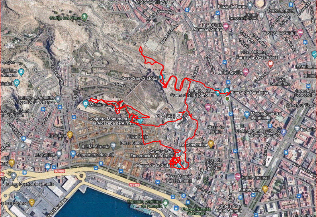 Mappa Almeria walk