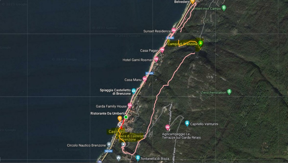 Mappa Castelletto Brenzone Biaza Campo Natale 2013