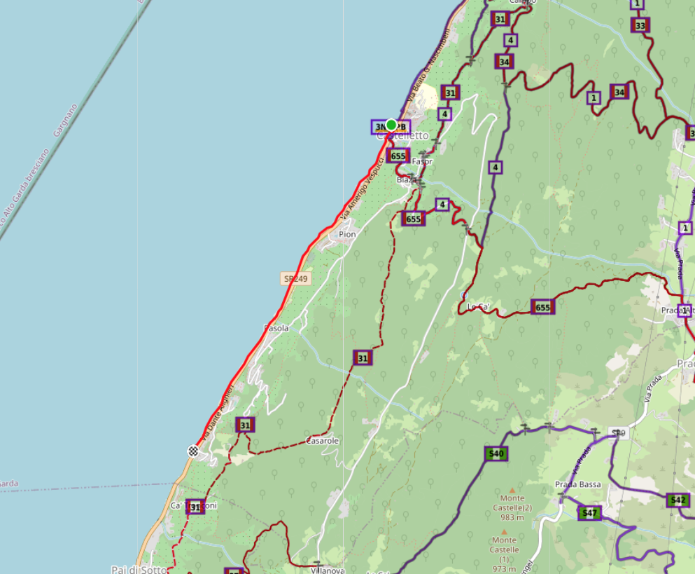 Mappa Ciclopedonale Castelletto di Brenzone