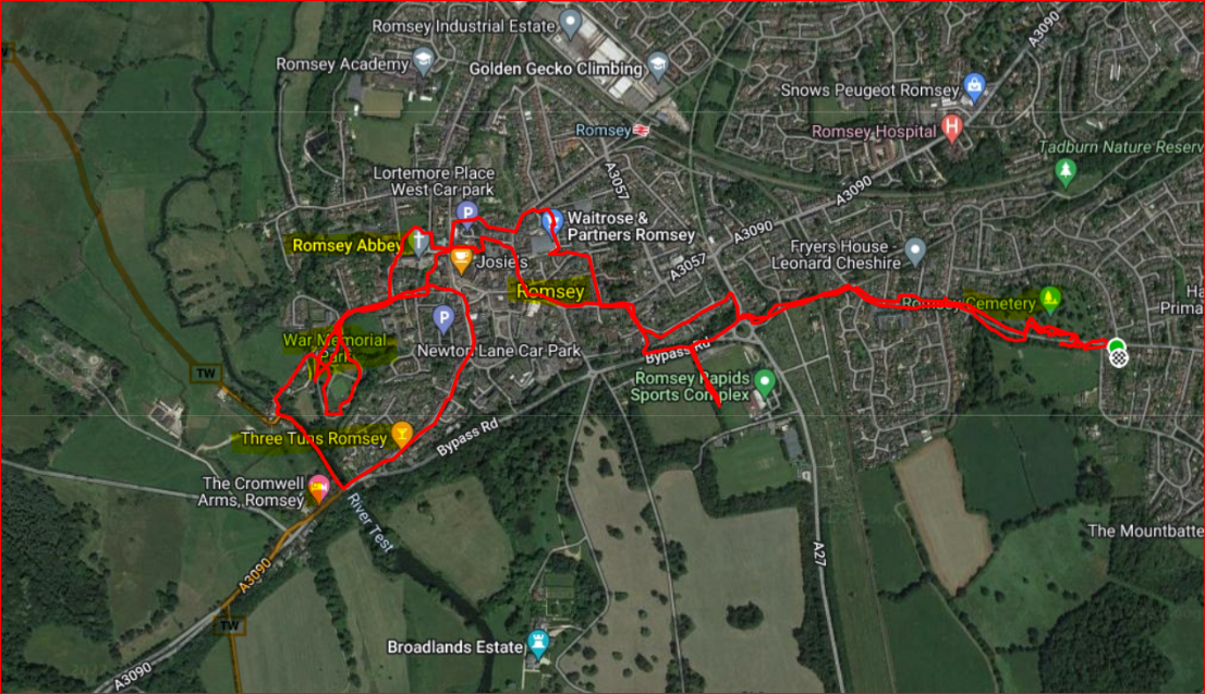 Mappa Romsey town walk