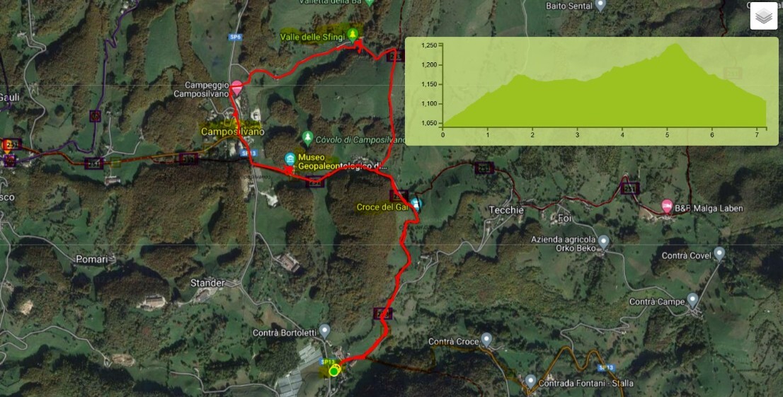 Mappa Camposilvano valle delle sfingi