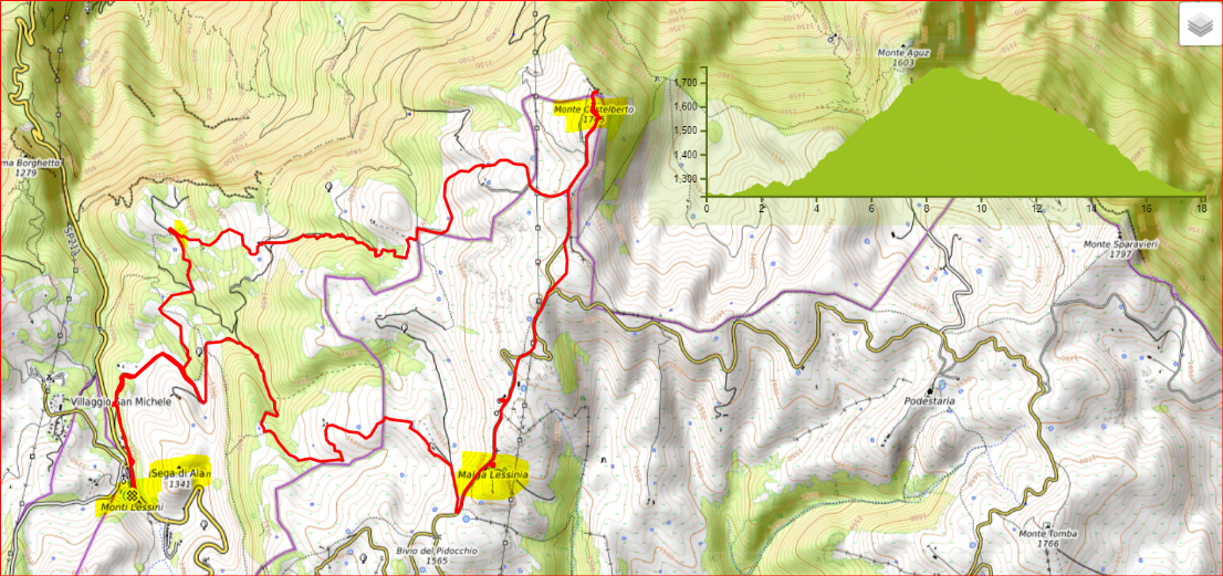 mappa giro delle Malghe Lessinia occidentale