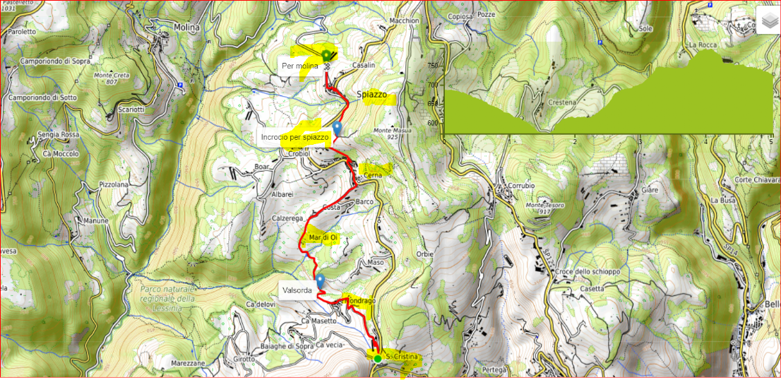 Map Santa Cristina - Cerna - Spiazzo