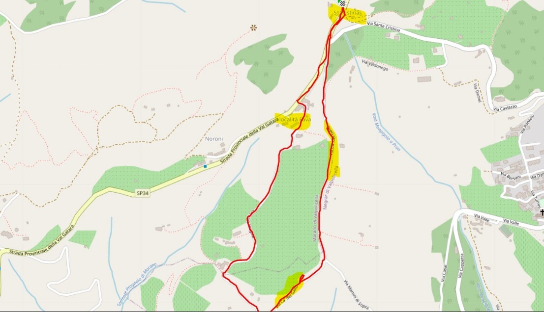 Mappa percorso Monti di torbe ciliegi in fiore