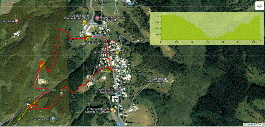 Mappa Erbezzo e le contrade Menarini -  Lessi