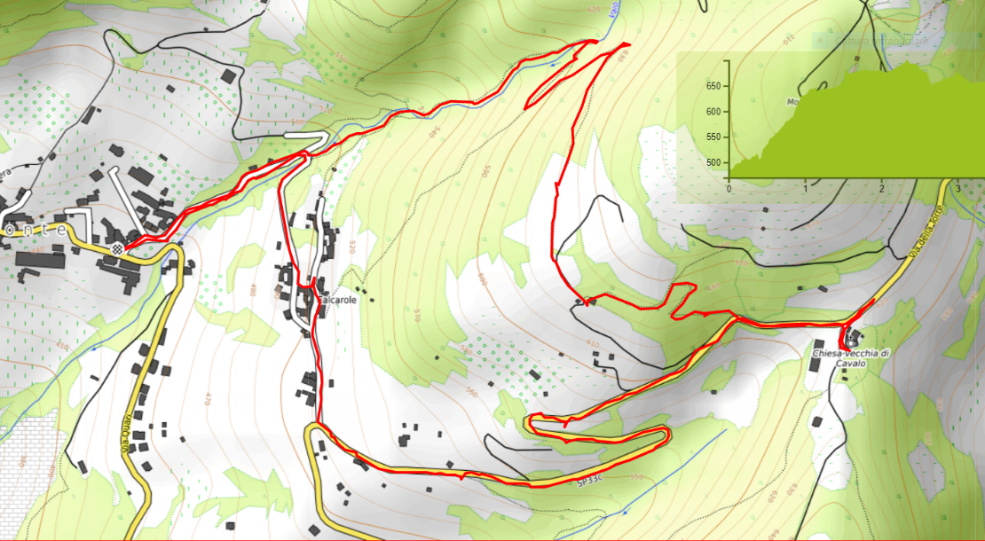 Clicca su mappa del percorso Monte - Vecchia Chiesa cavalo