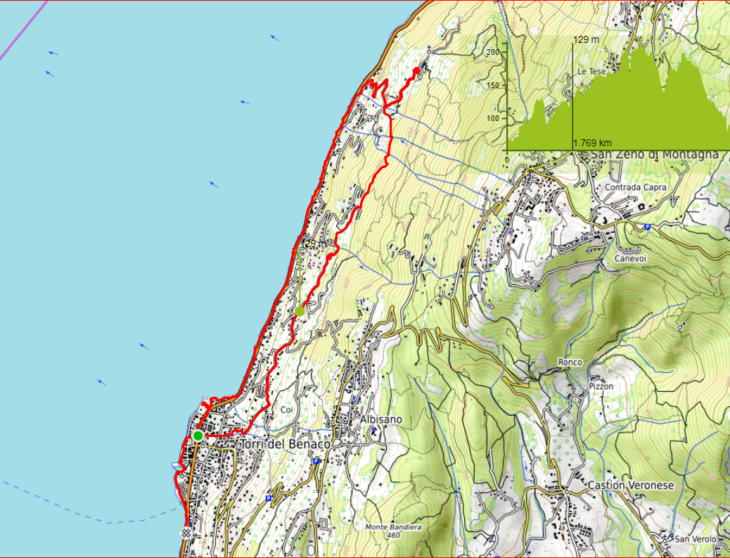 clicca su Mappa del percorso e profilo altimetrico