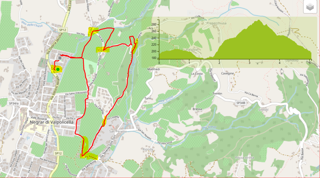 clicca su mappa Arena Verde - Muri -Rovereti- Caste