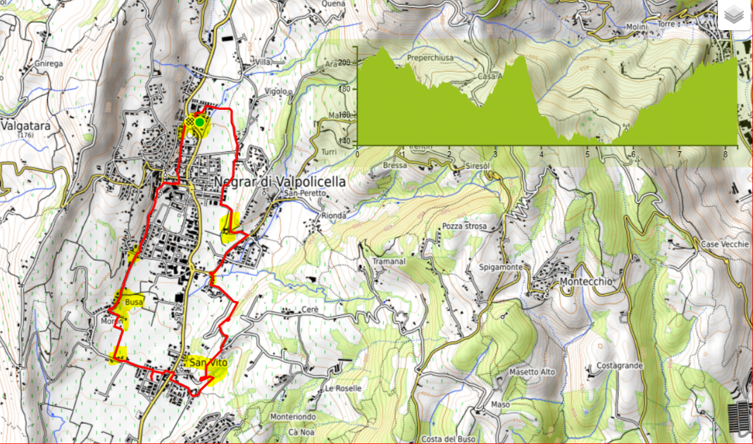 clicca su mappa a piedi per Negrar